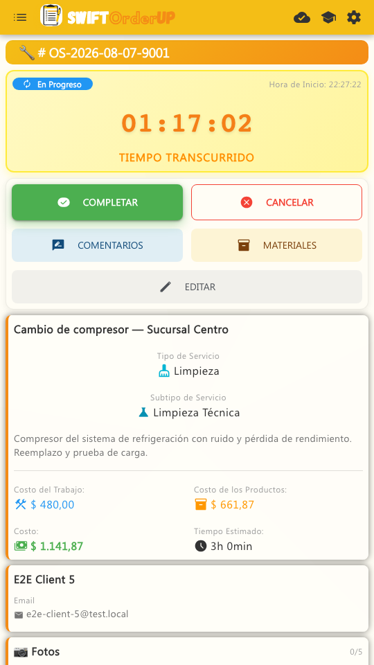 Vista previa de la app